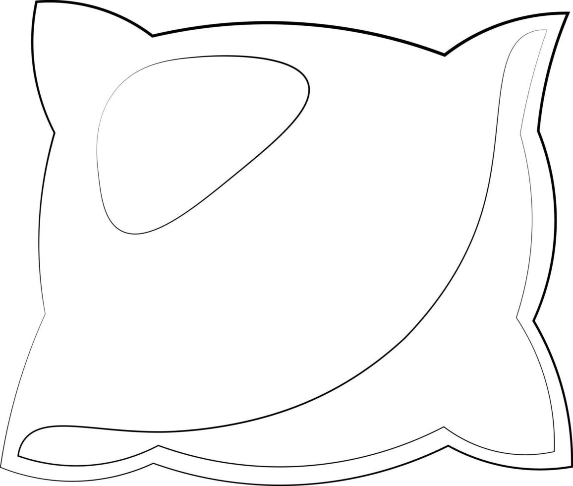 Single element pillow. Draw illustration in black and white vector