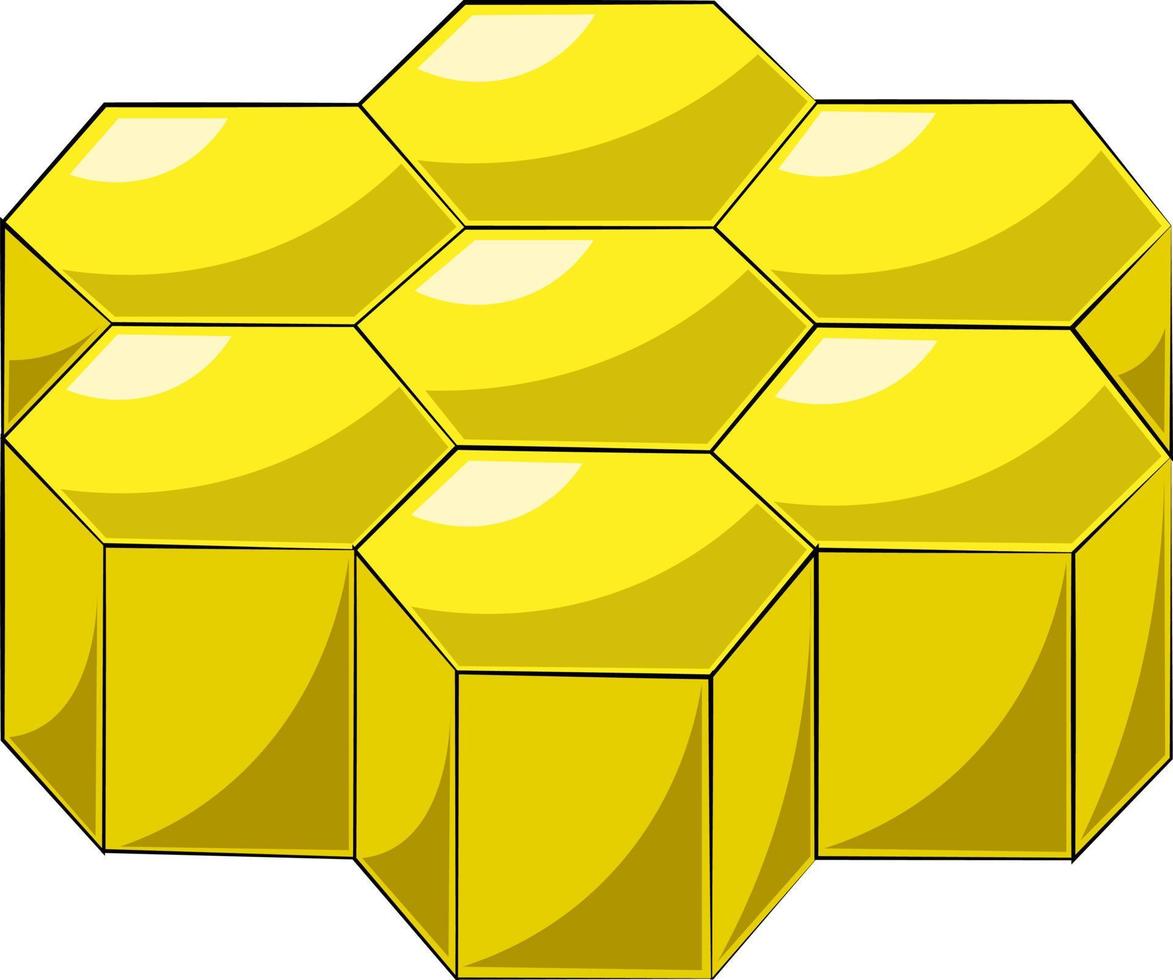 Single element honeycomb. Draw illustration in color vector