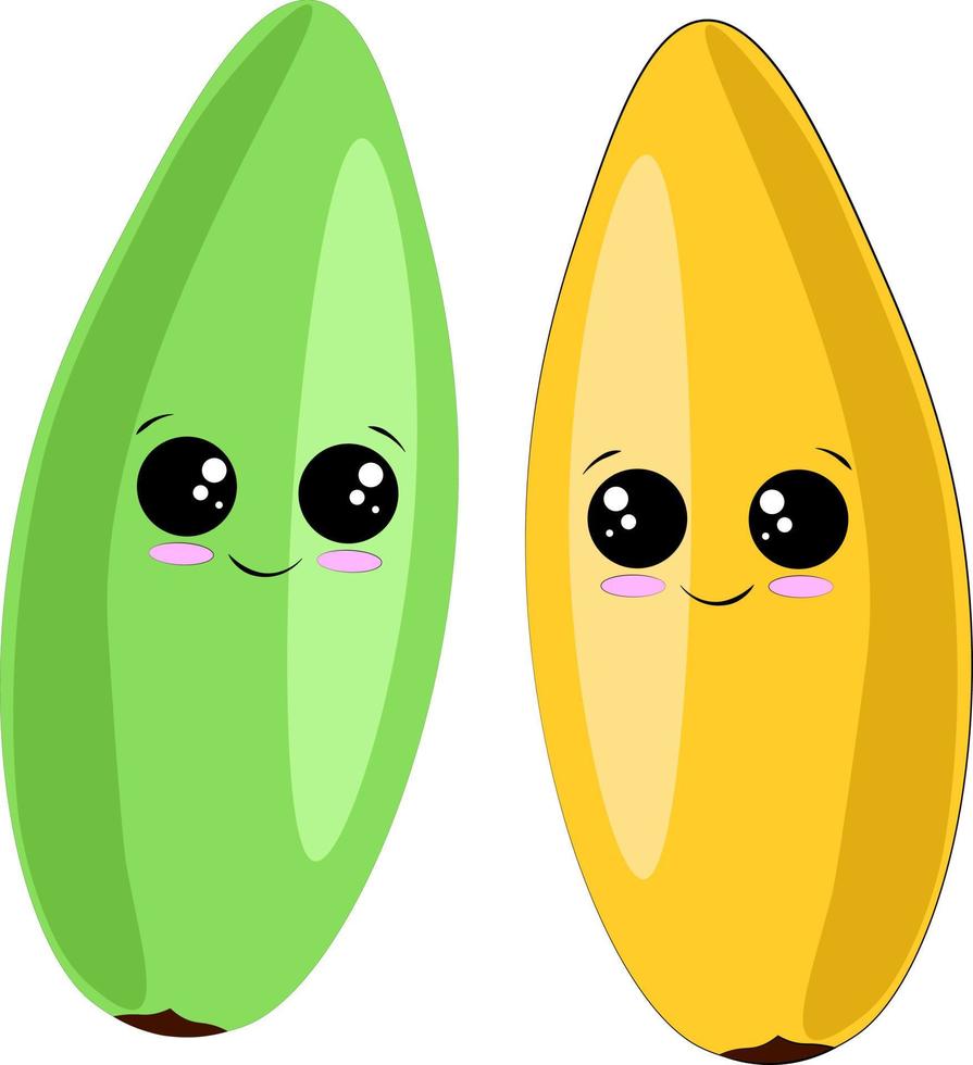 Cute cartoon yellow and green exotic fruit curuba vector