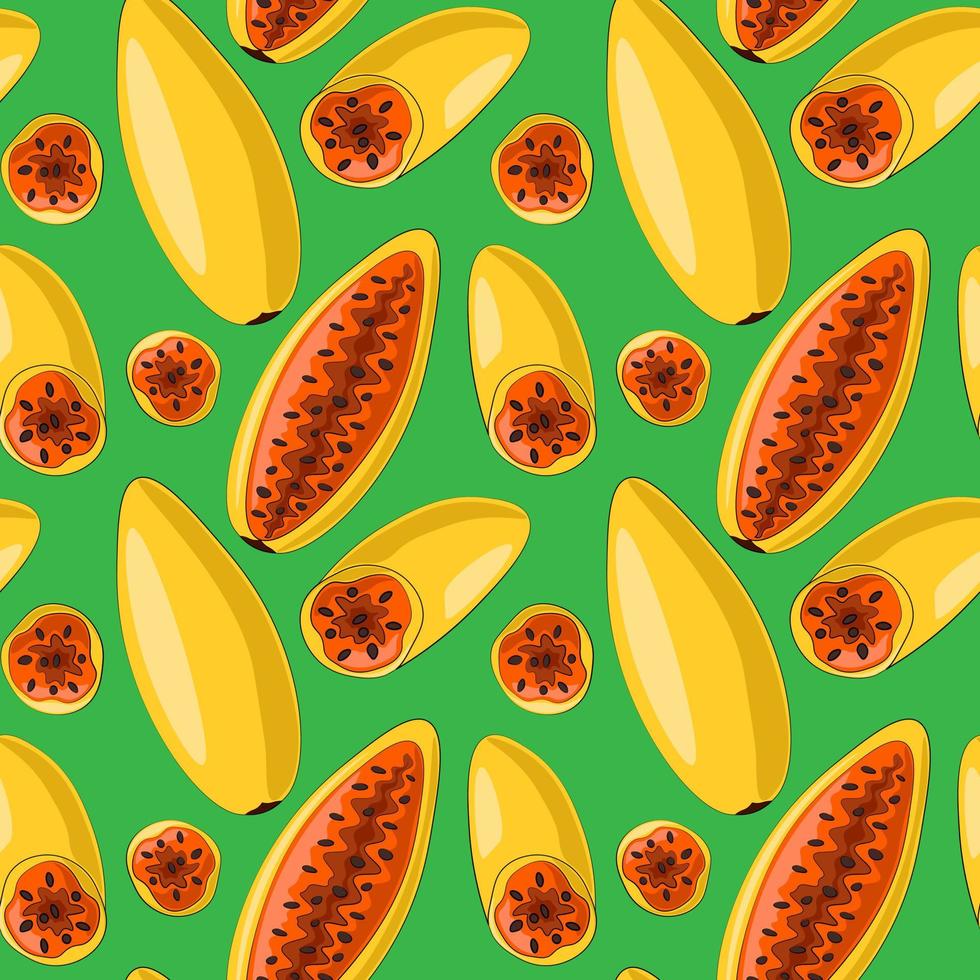 Seamless vector pattern with exotic fruit curuba