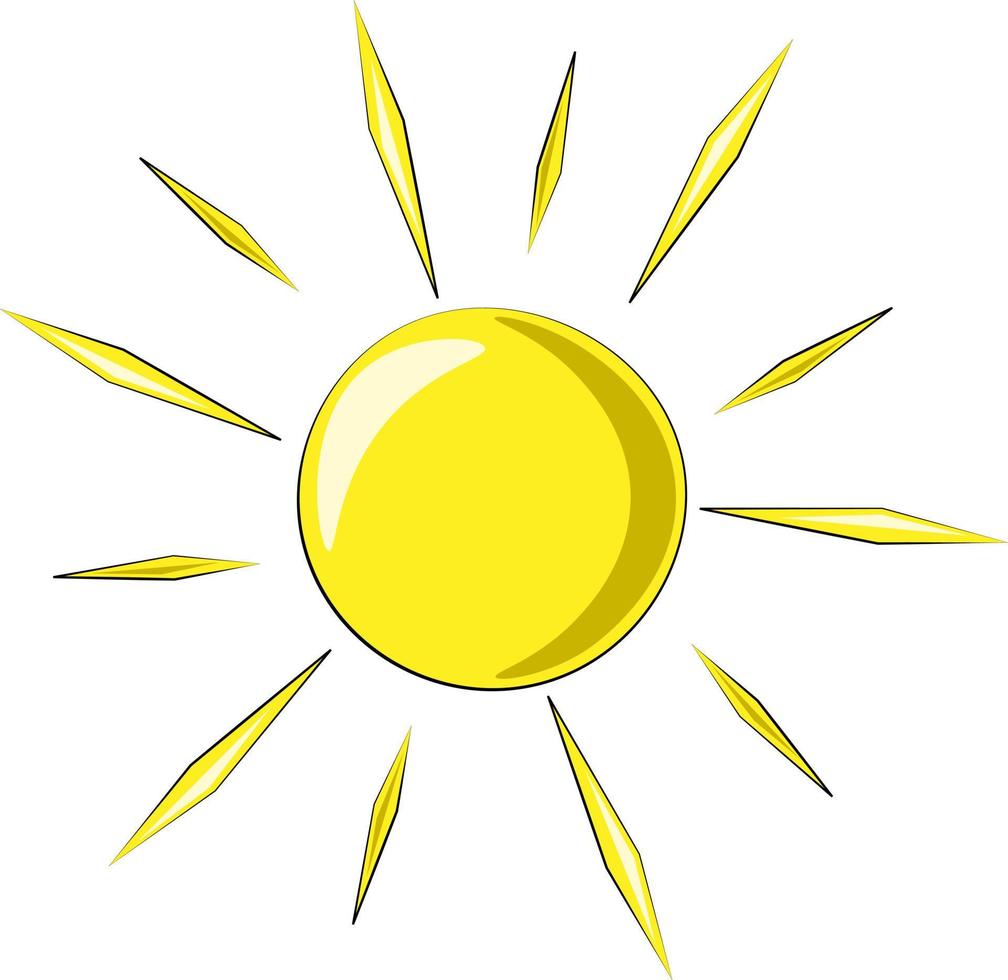 Single element Sun. Draw illustration in colors vector