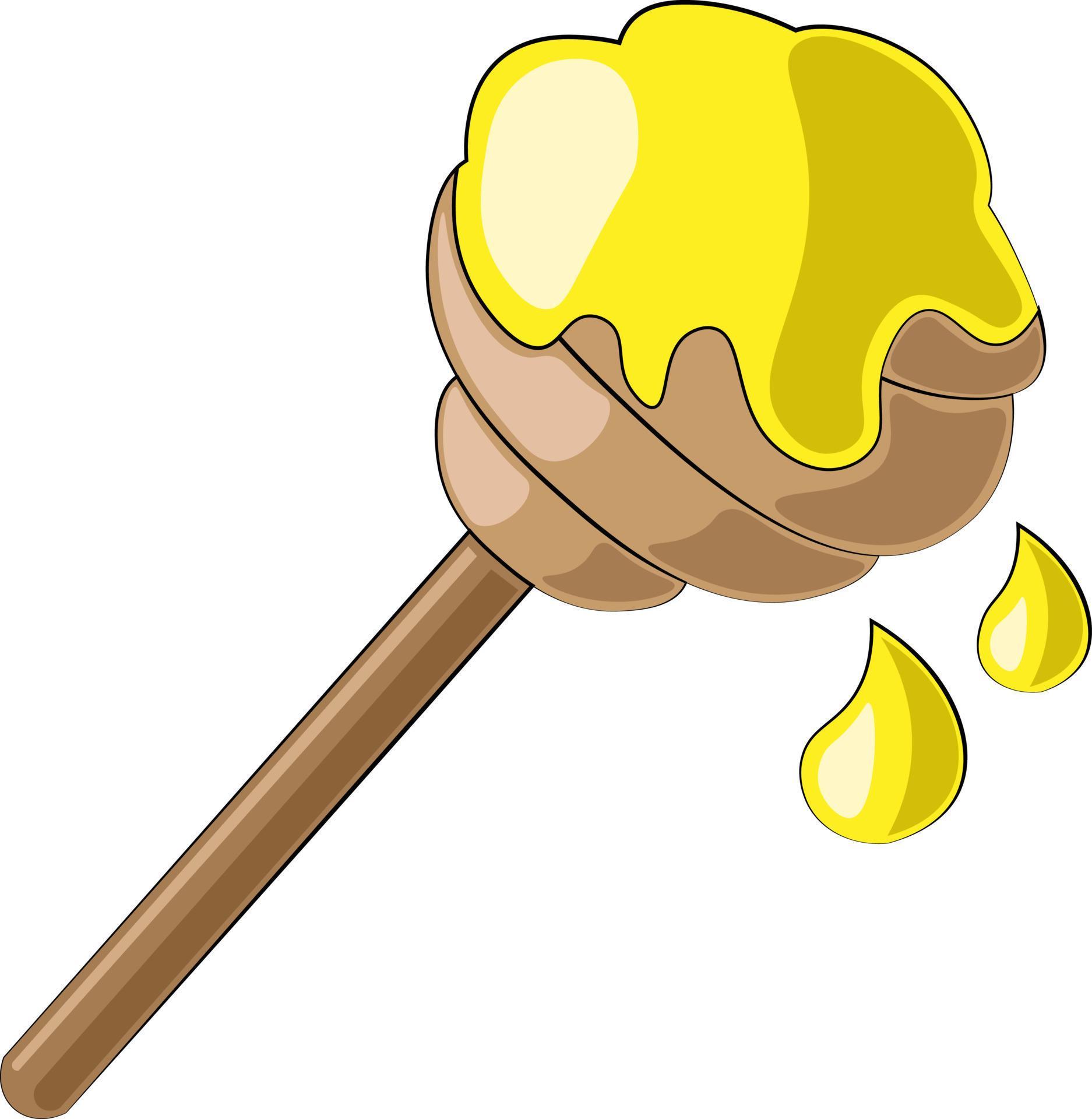 Single element honey dipper. Draw illustration in colors 7654433 Vector