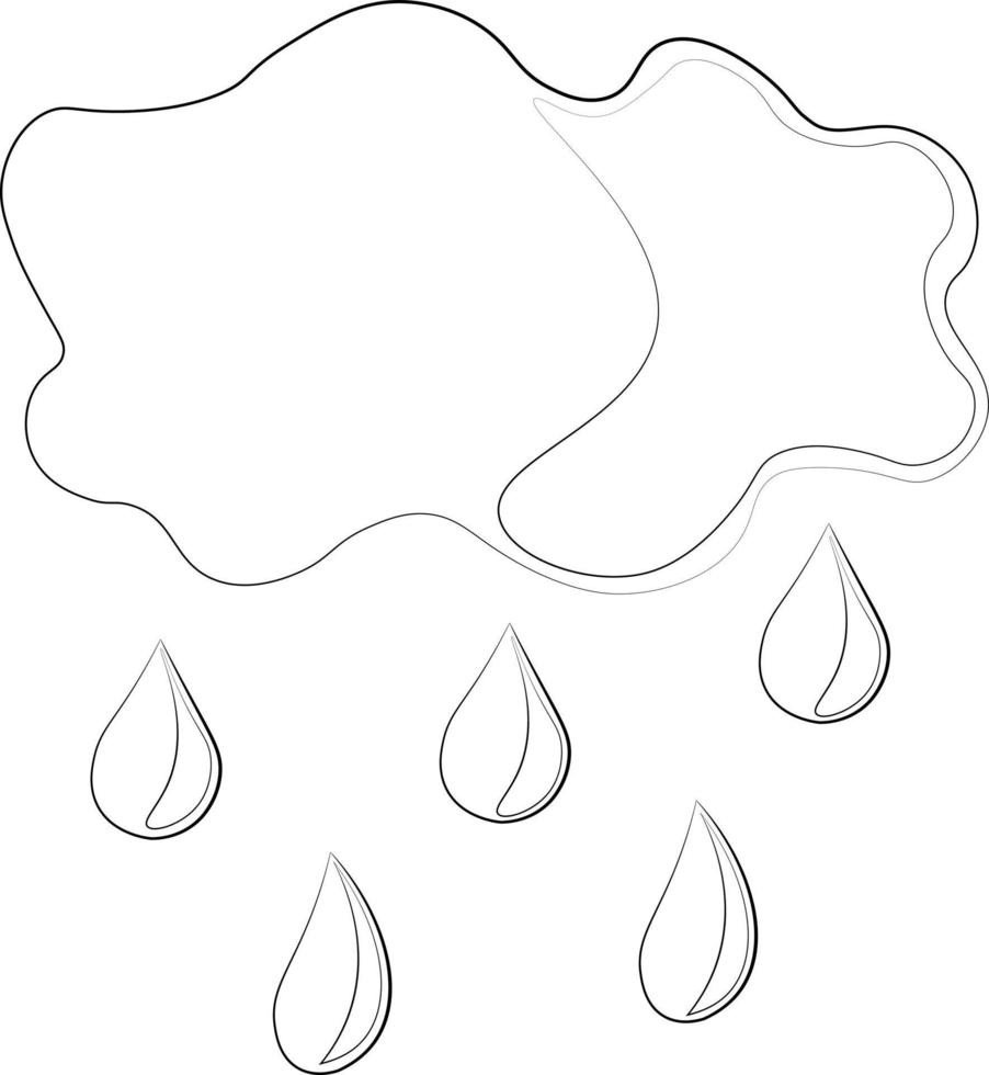 Single element Thunderstorm. Draw illustration in black and white vector