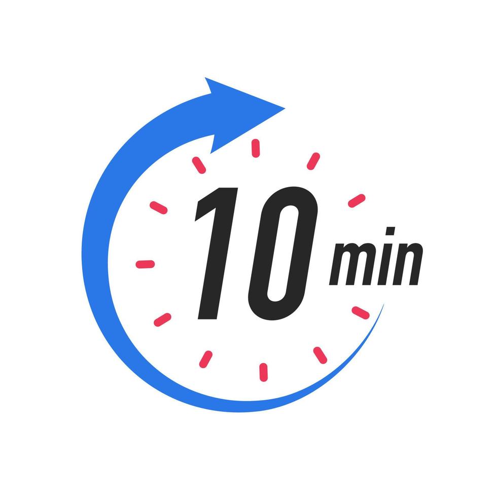 icono de estilo de color de temporizador de 10 minutos vector