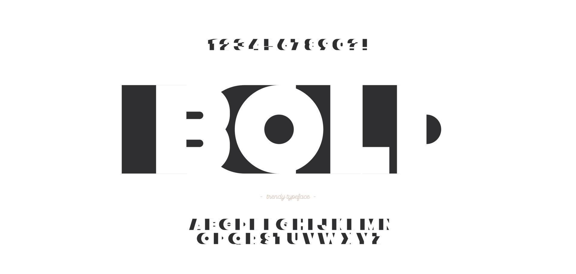 Vector font 3d bold style modern typography