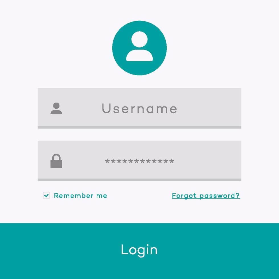 Login form page template minimal style vector