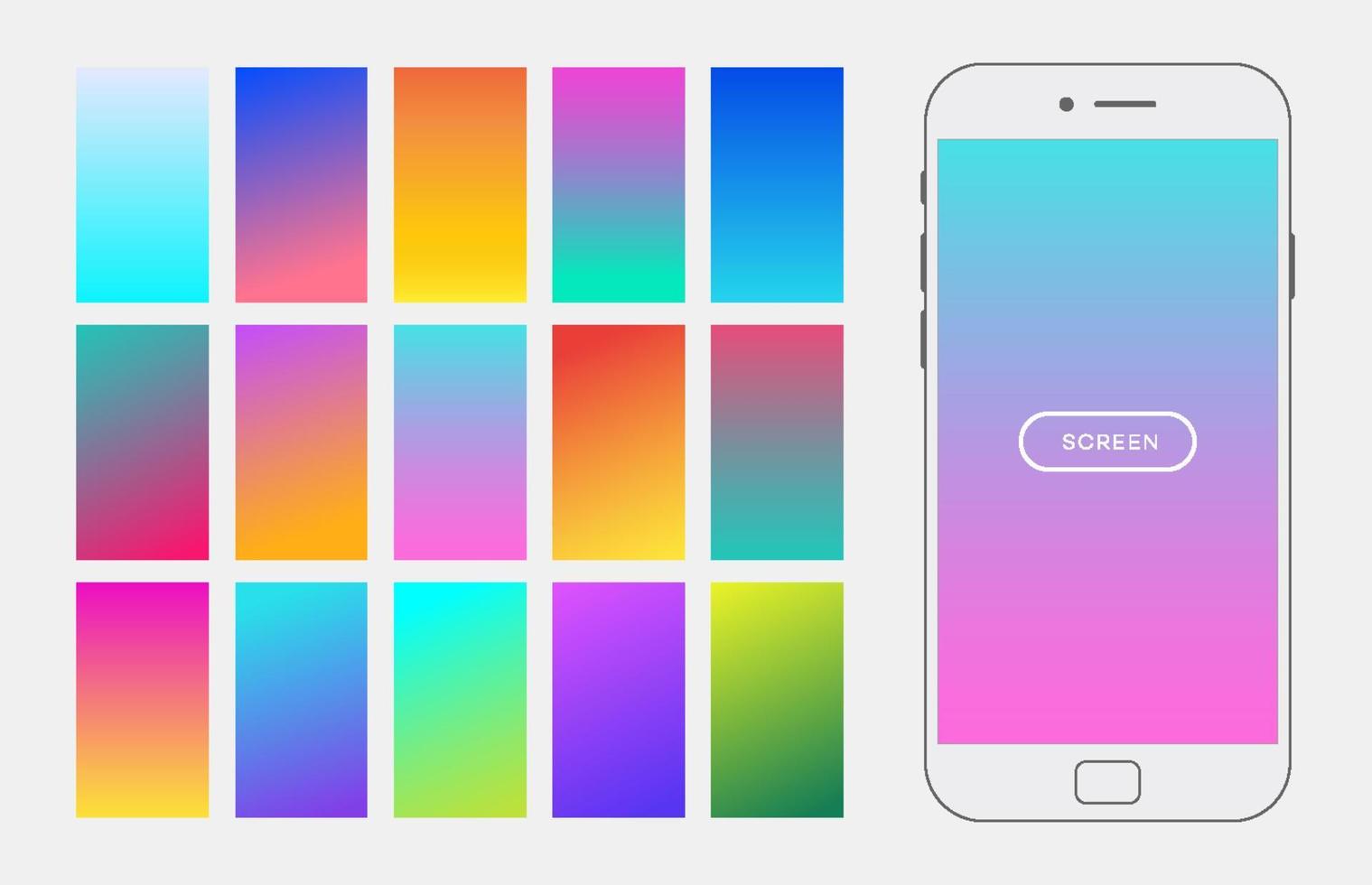 Vector trendy gradient background set