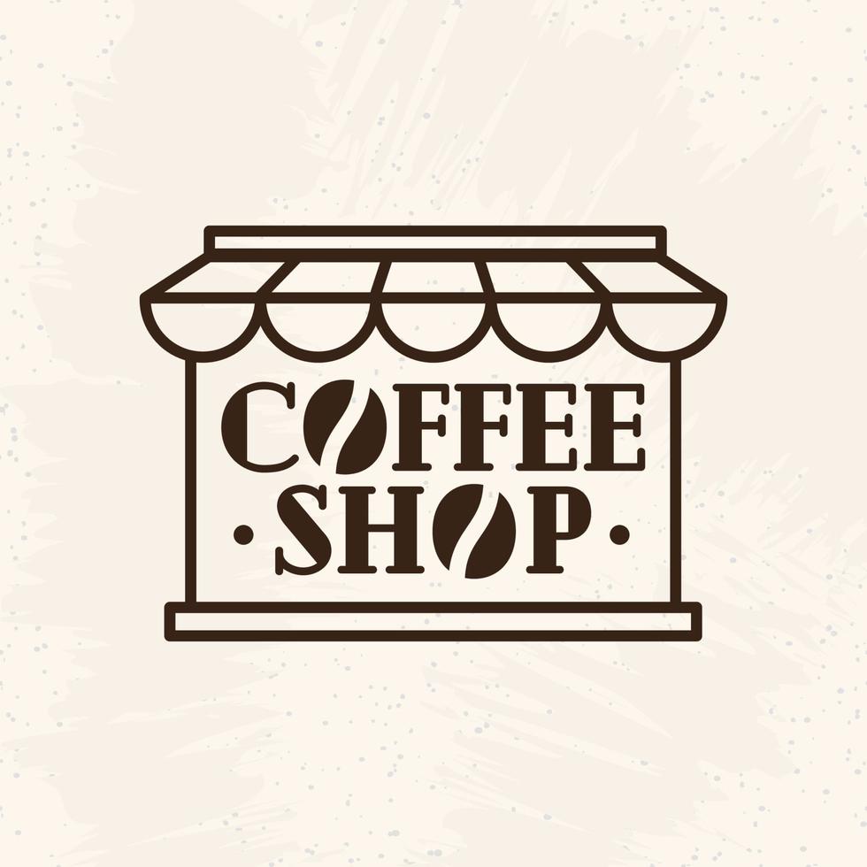 Coffee shop logo with coffee bean line style isolated on background vector