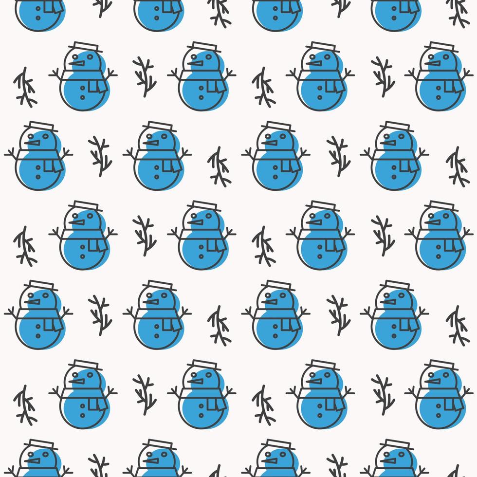 Christmas seamless pattern with snowman scandinavian style on white background for poster vector