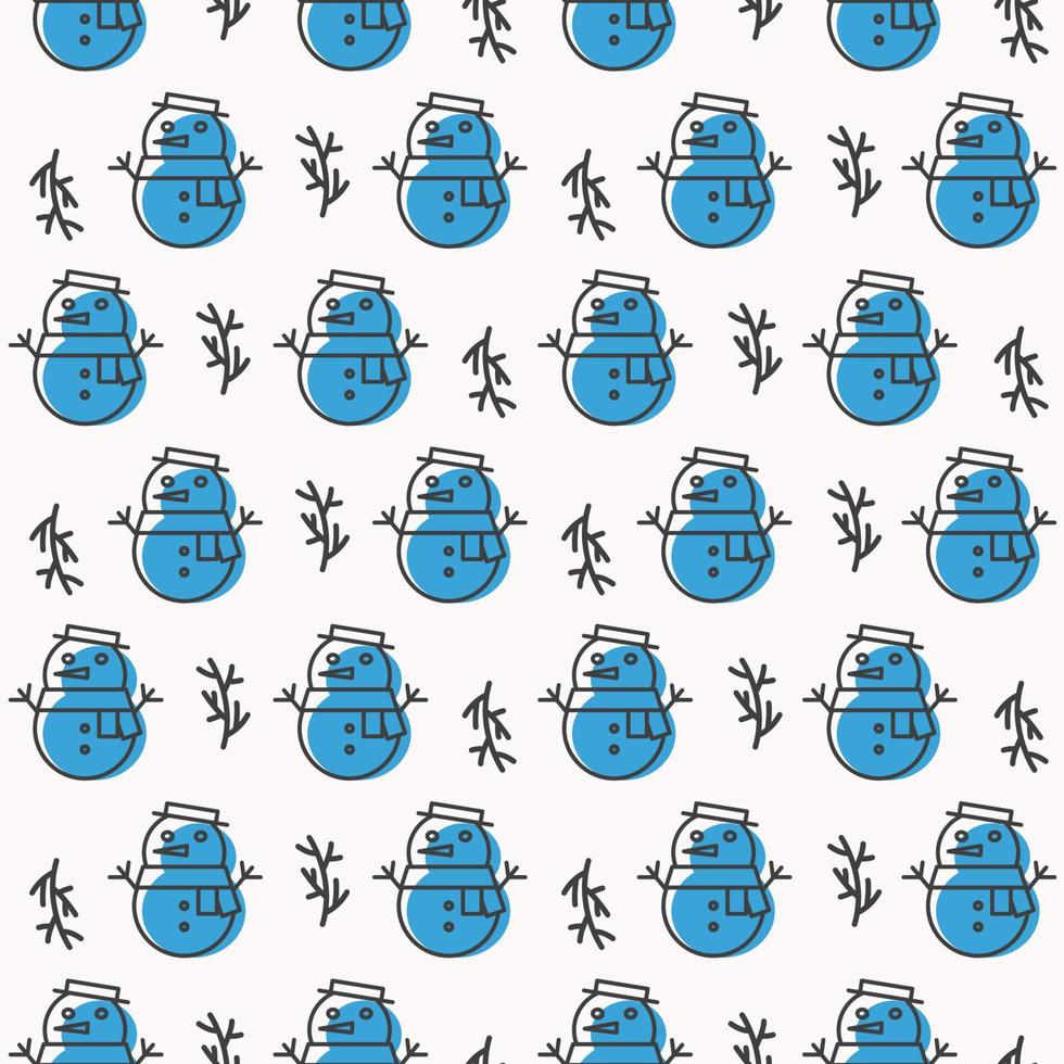 Christmas seamless pattern with snowman scandinavian style on white background for poster vector