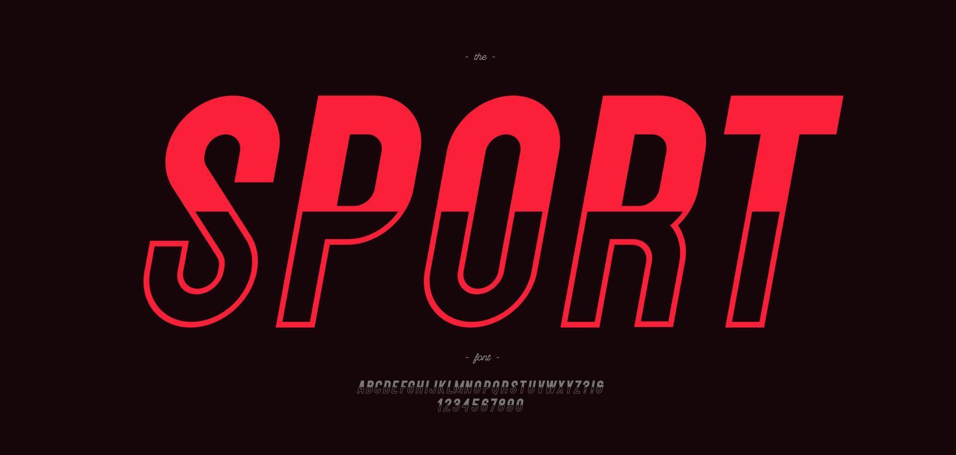 Vector sropt font color style modern typography