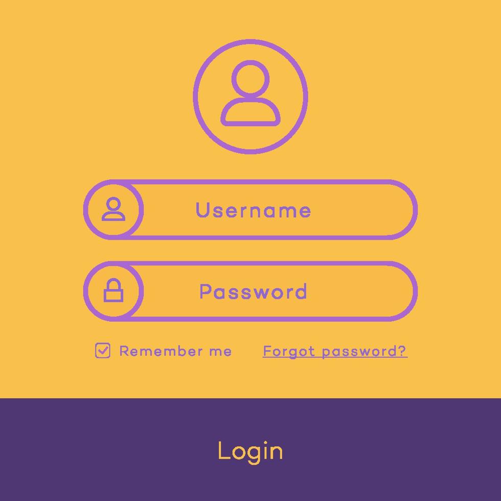 Login page form modern flat style vector