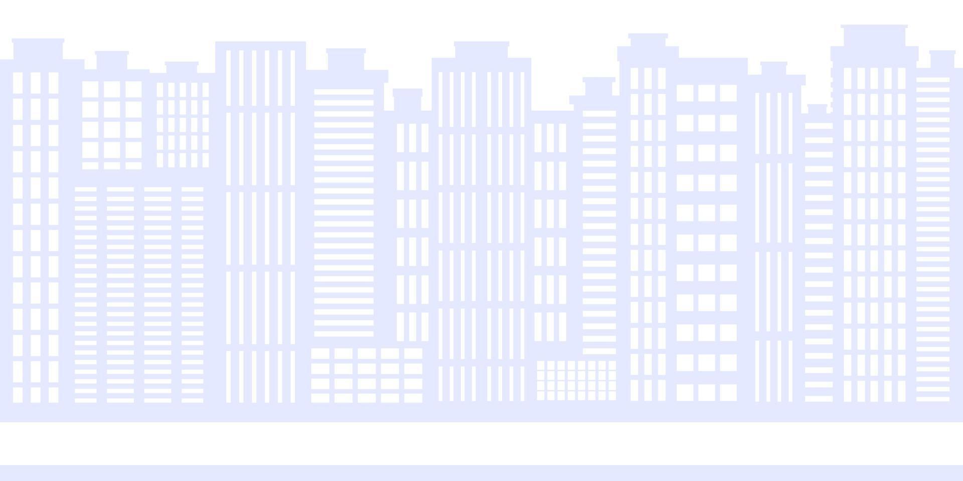 Cityscape. City background with road, buildings and sky. vector