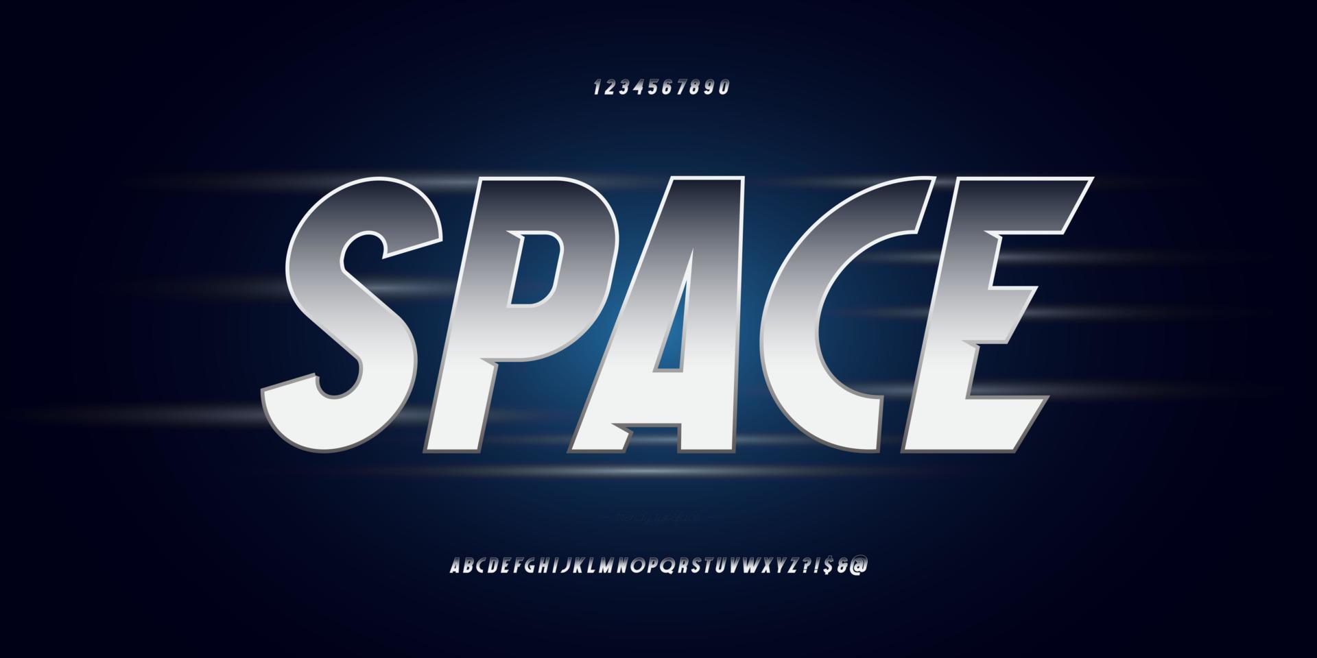 Space vector font silver style