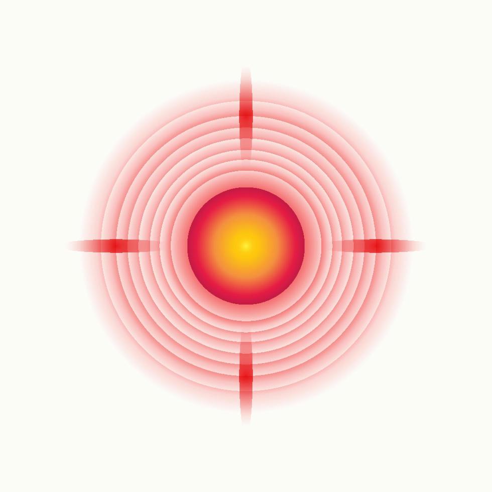 símbolo de círculo rojo de dolor vectorial vector