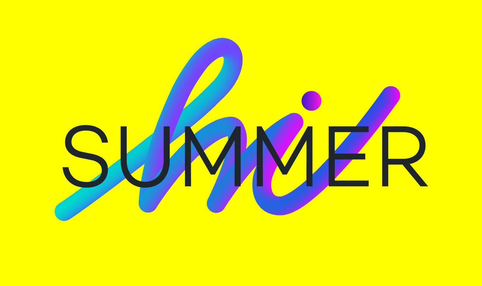 banner de verano estilo de tipografía 3d negrita moderna vector