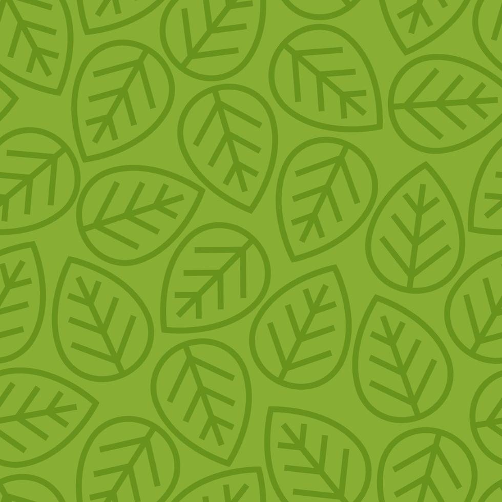 Green leaves seamless pattern line style for decoration your identity nature firm vector