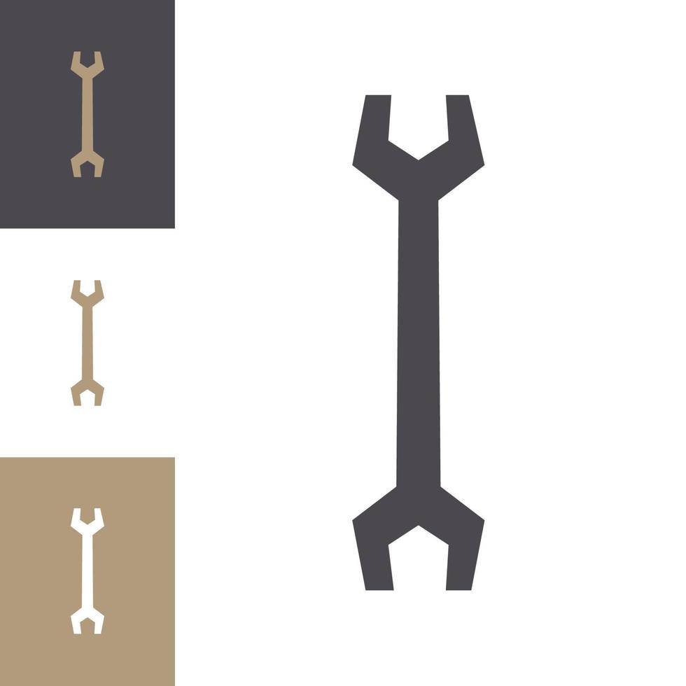 Vector wrench icon isolated on different background