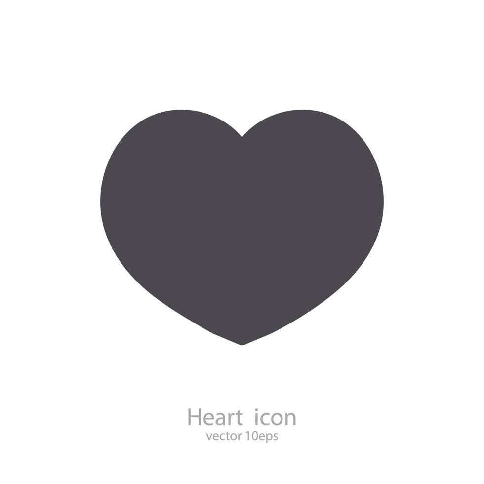 Vector heart black color isolated on background for love symbol