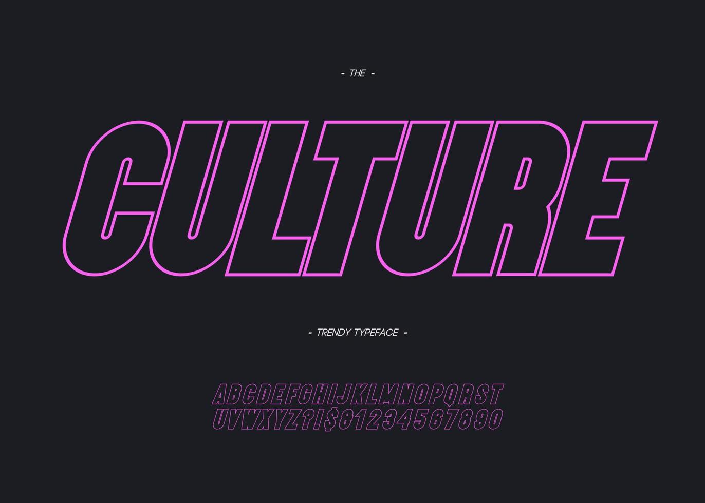 Vector bold culture font modern typography