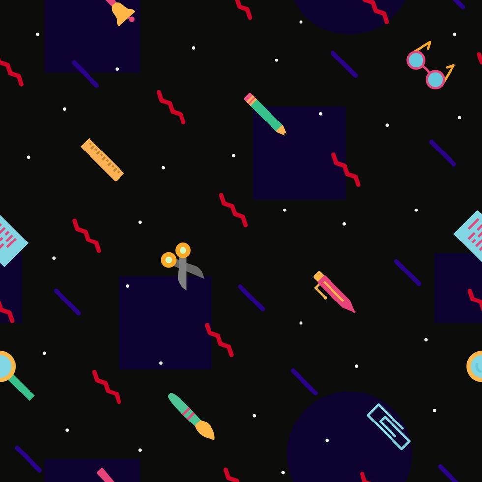 vector education pattern on black background