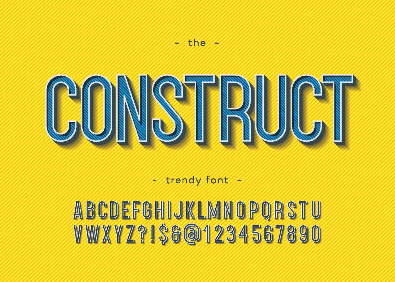 Vector bold construct alphabet modern typography