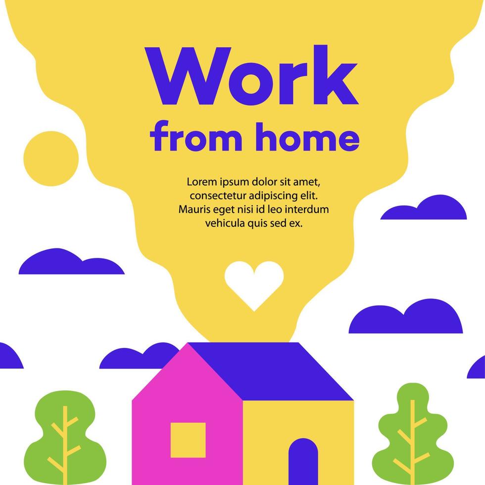 Work from home concept illustration vector