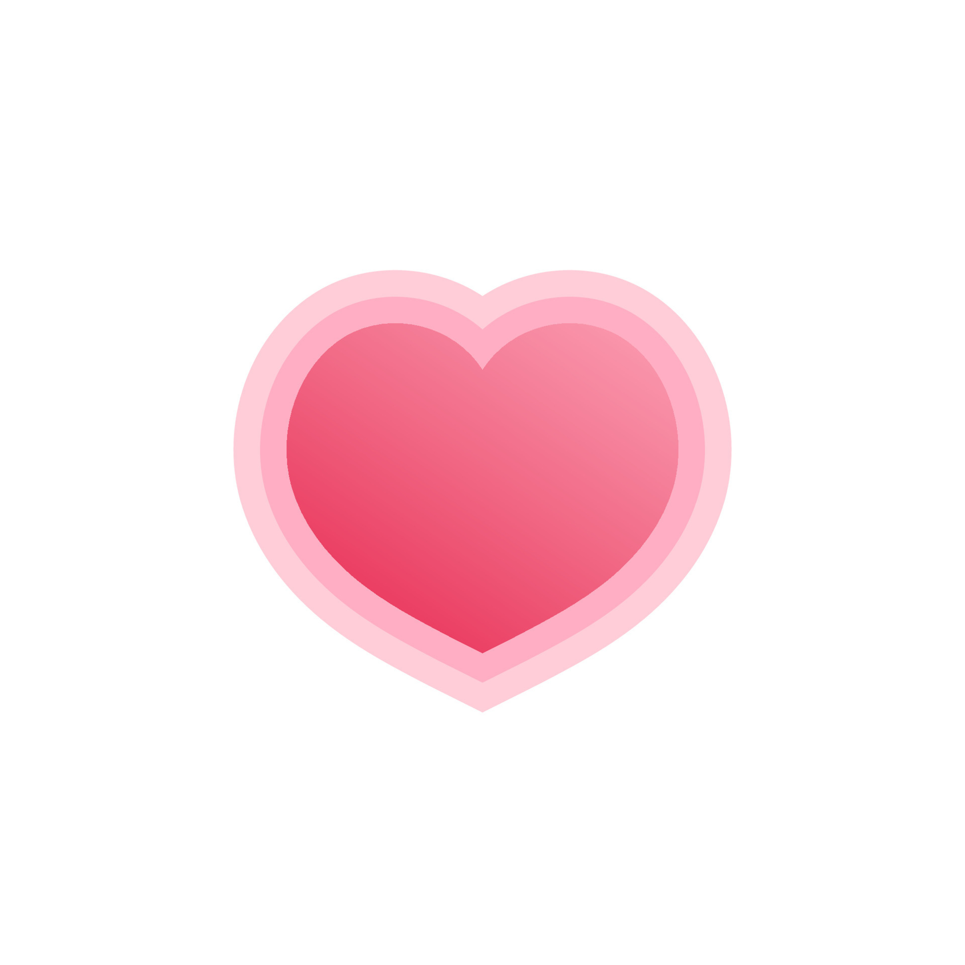 Red heart icon isolated on background for social media love icon
