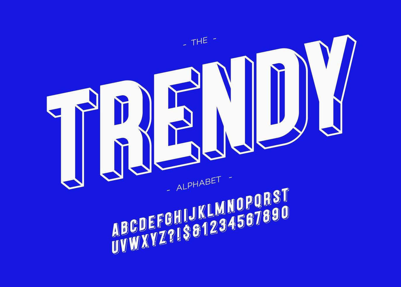 Vector trendy font 3d bold typography sans serif style