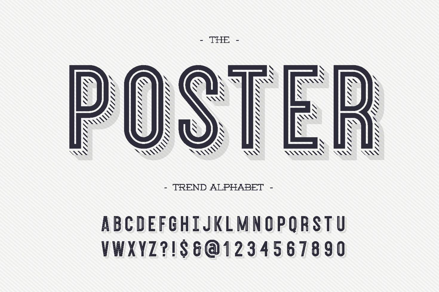 Poster trendy alphabet vector