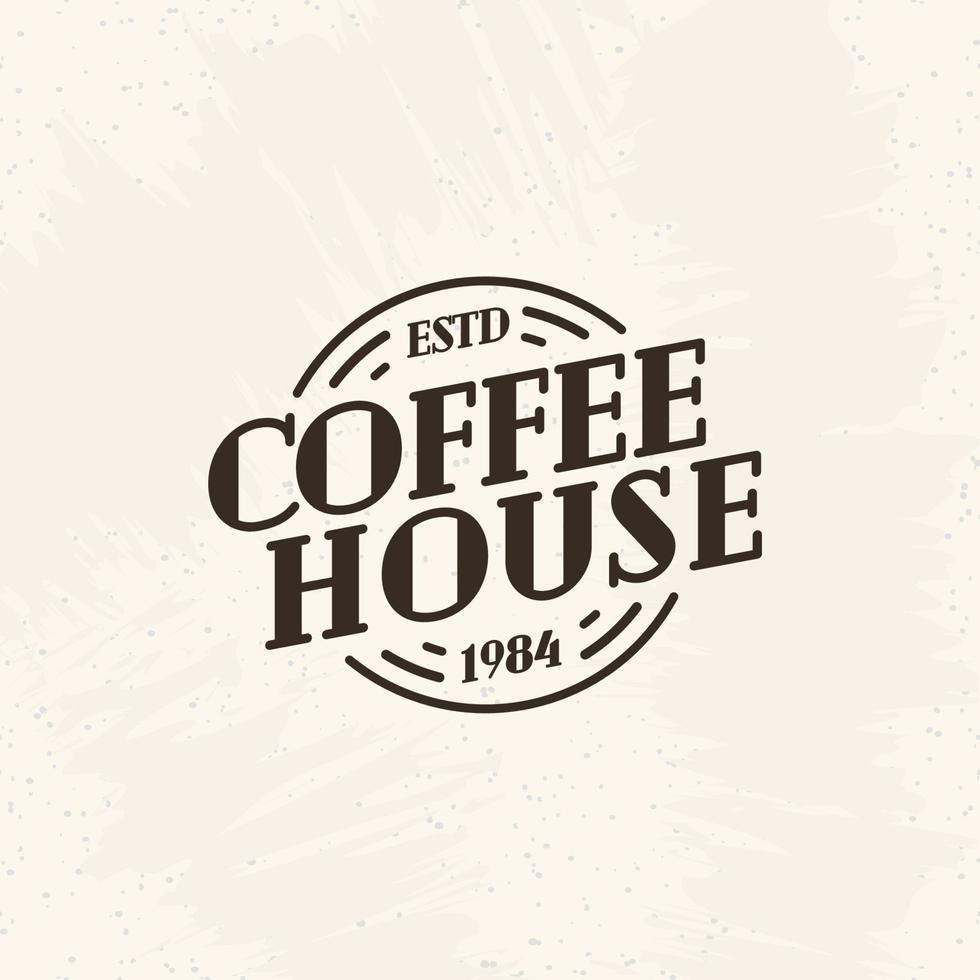 Coffee house logo black color line style isolated on background for cafe, shop, restaurant vector