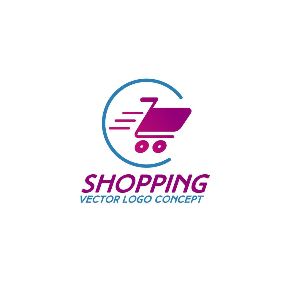 On line shopping logo consisting of shopping cart vector