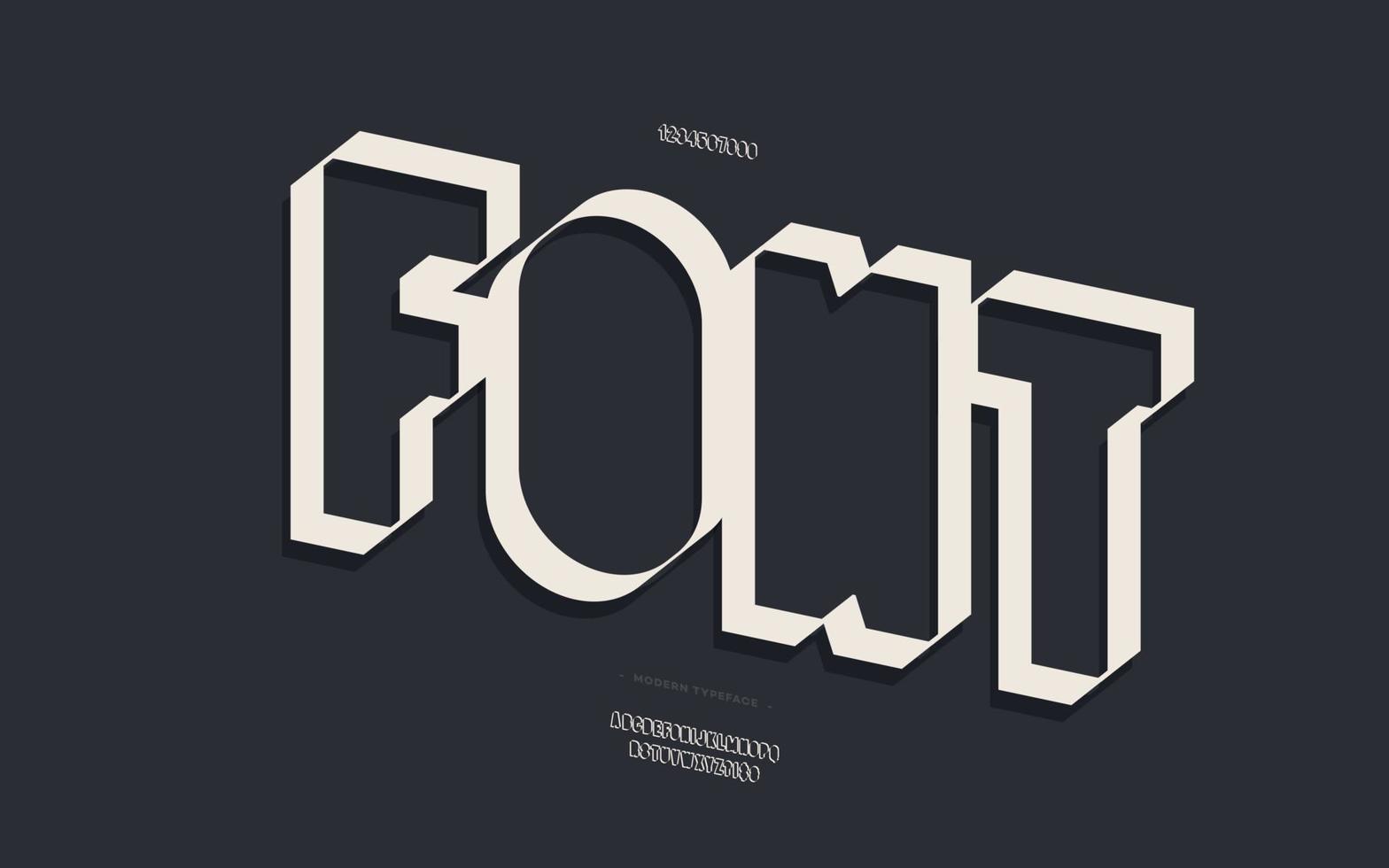 Vector font 3d bold style modern typography