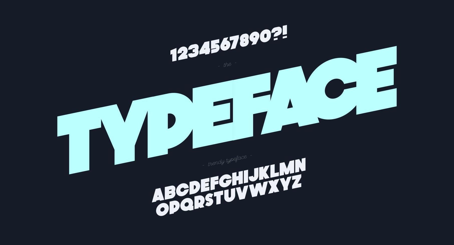 Vector bold font trendy typography