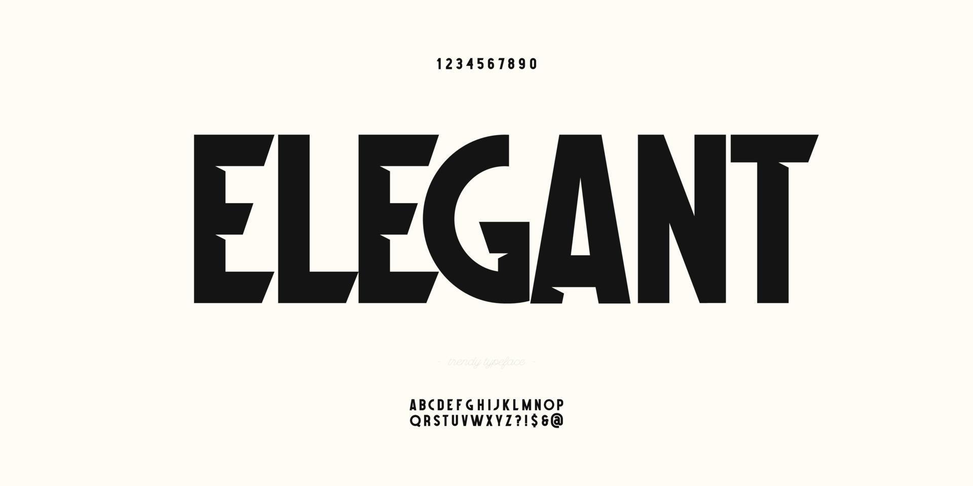 Vector elegant font trendy typography