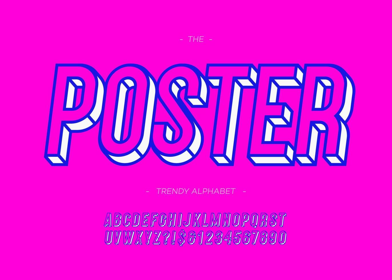 Vector bold poster alphabet modern typography