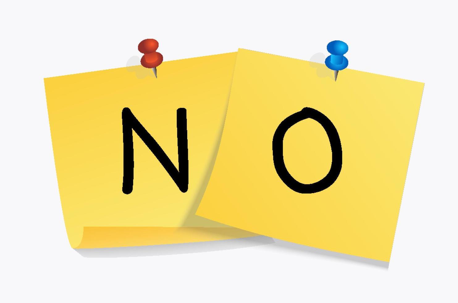 NO sign on yellow stickers vector