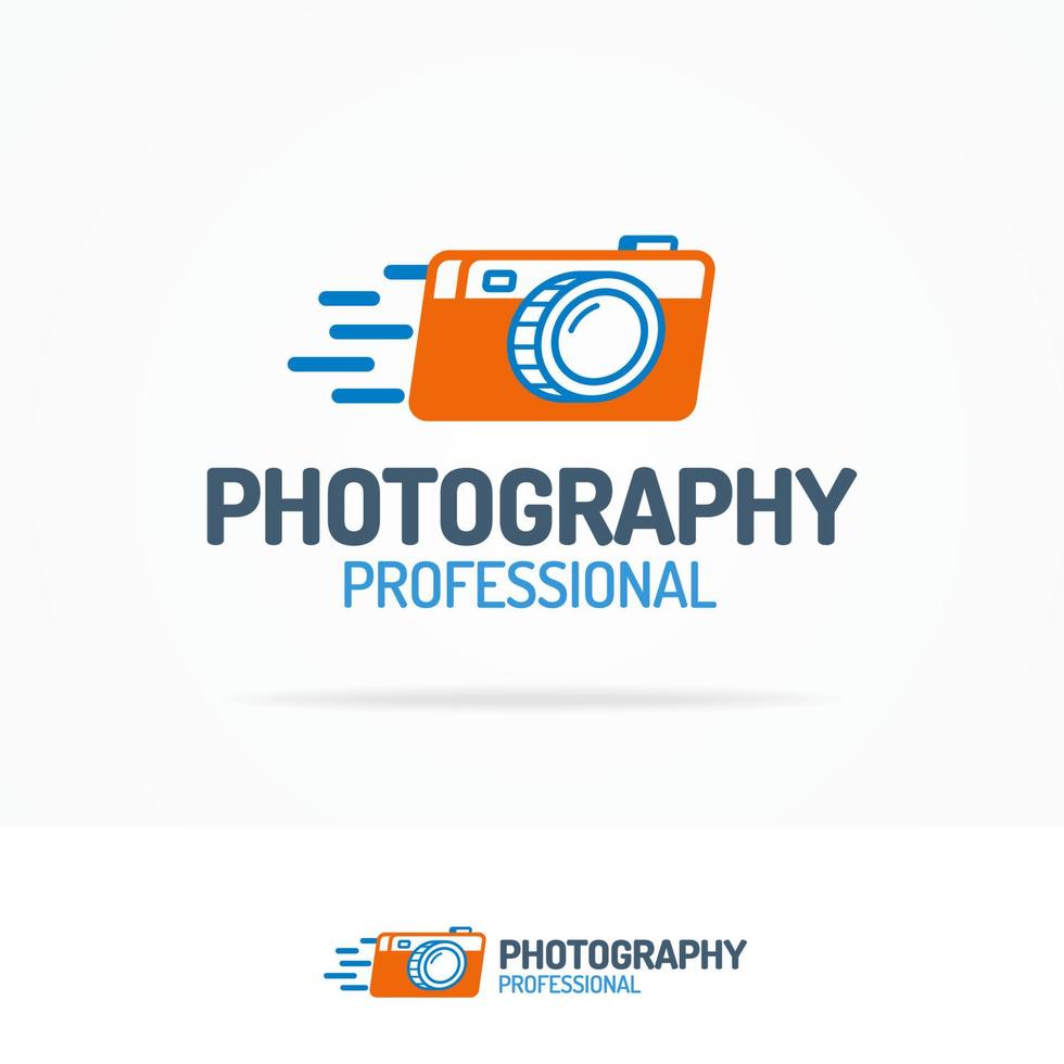 logotipo de fotografía con color de cámara fotográfica vector