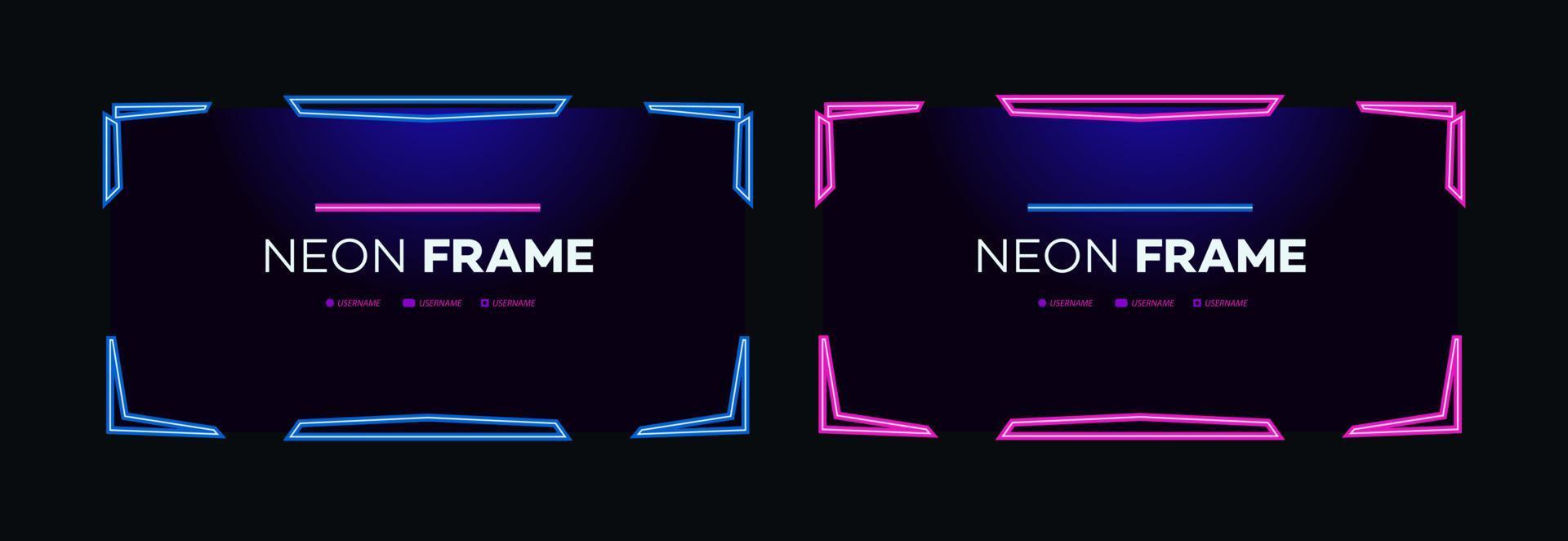 Neon frame design template modern theme vector