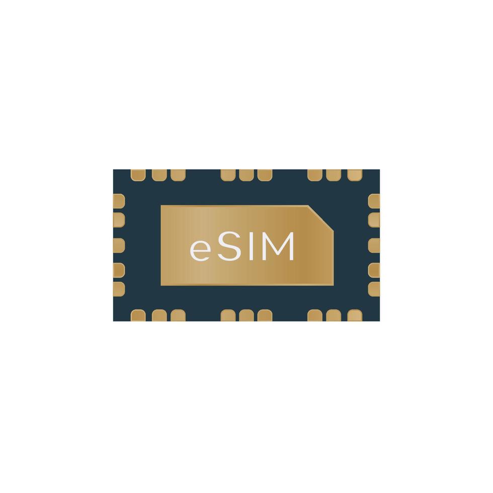 Embedded SIM card chip vector