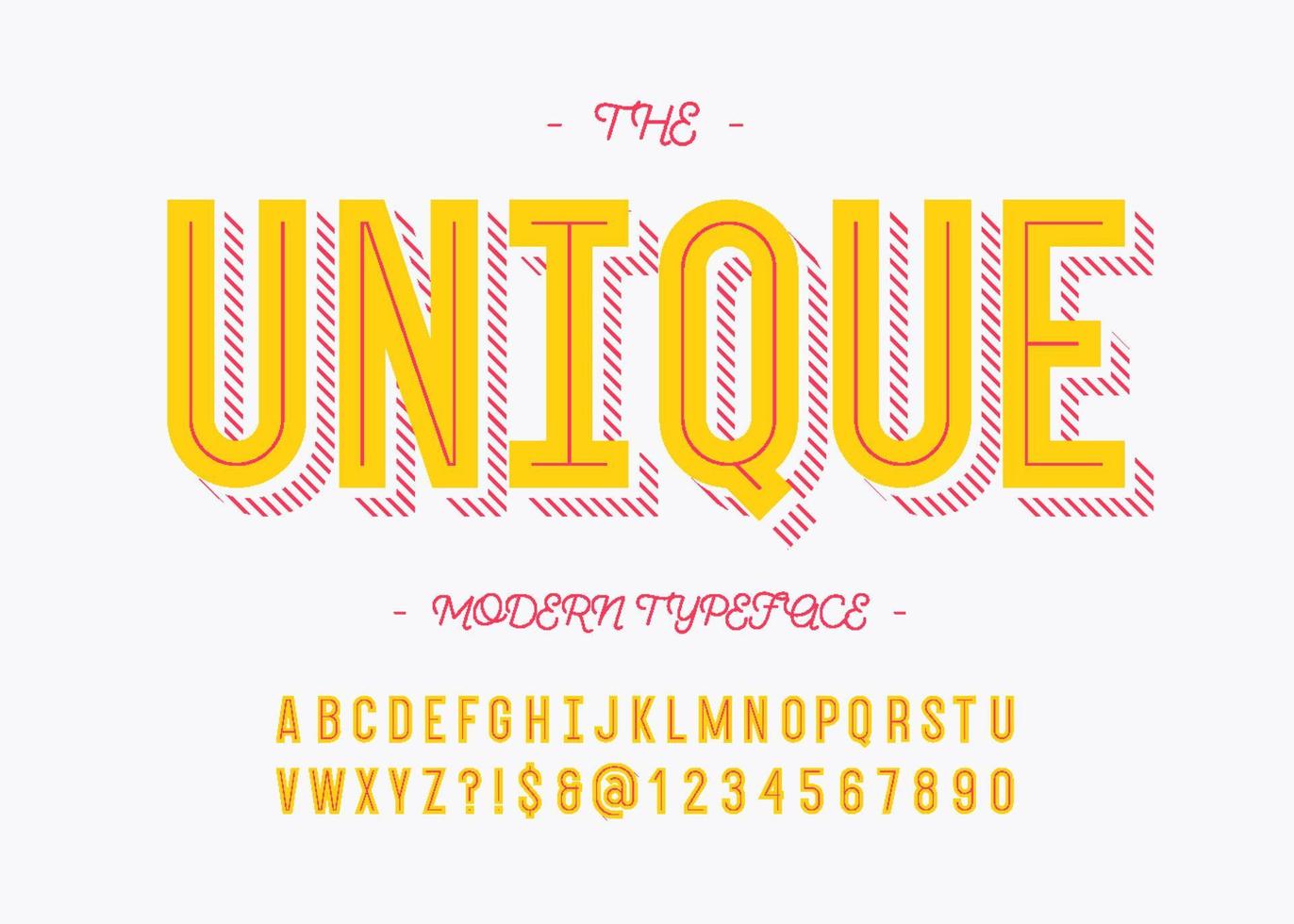 Vector bold unique alphabet modern typography