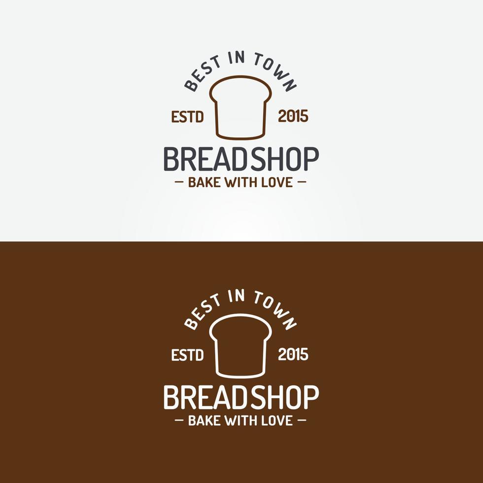 Bread shop logo set with bread line style for bakery house vector
