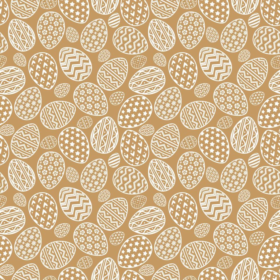 huevos de pascua estilo dorado patrón sin fisuras para papel de regalo, decoración, impresión en tela vector
