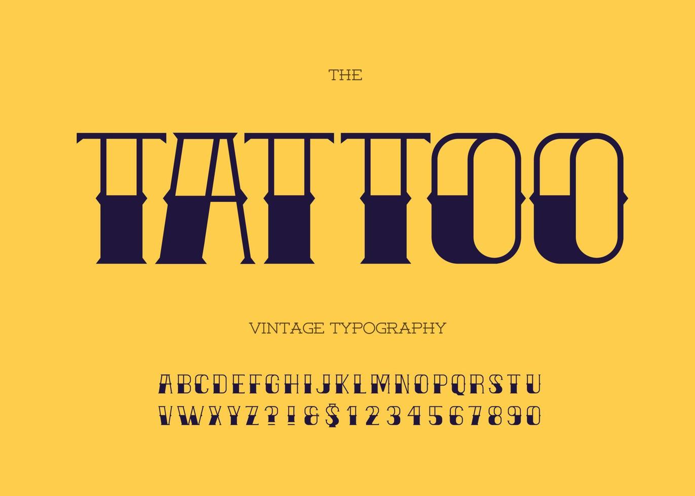 Vector tattoo font black color