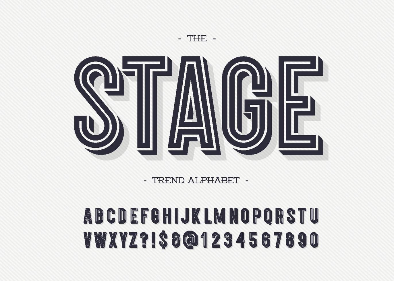Vector stage font modern typography