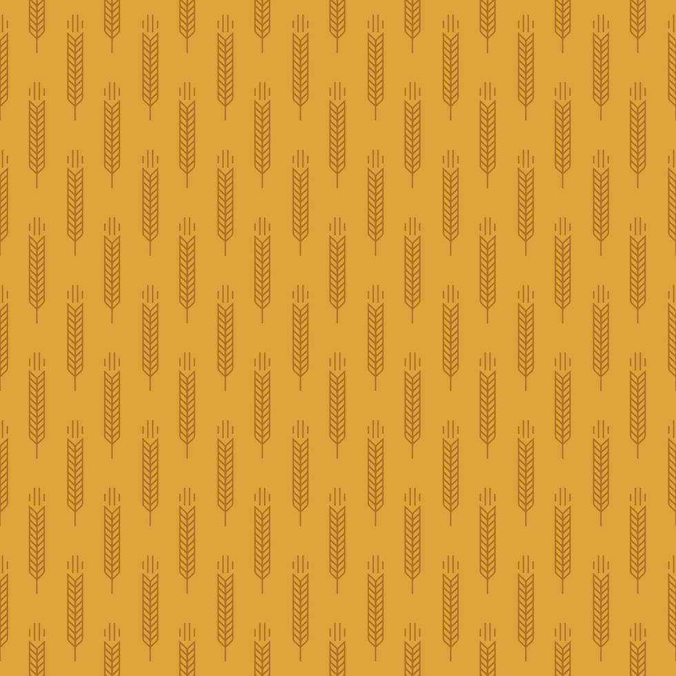 Ear seamless pattern with wheat on brown background for decoration organic market vector