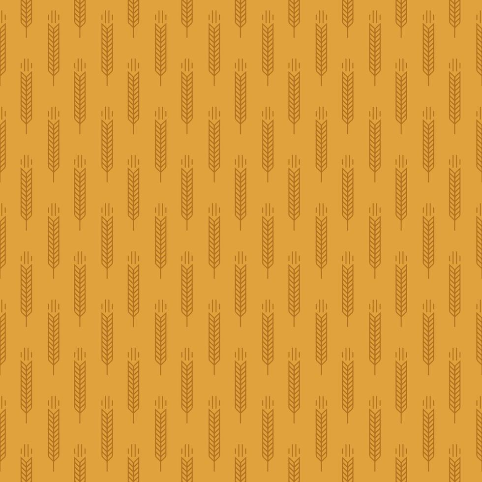 Ear seamless pattern with wheat on brown background for decoration organic market vector