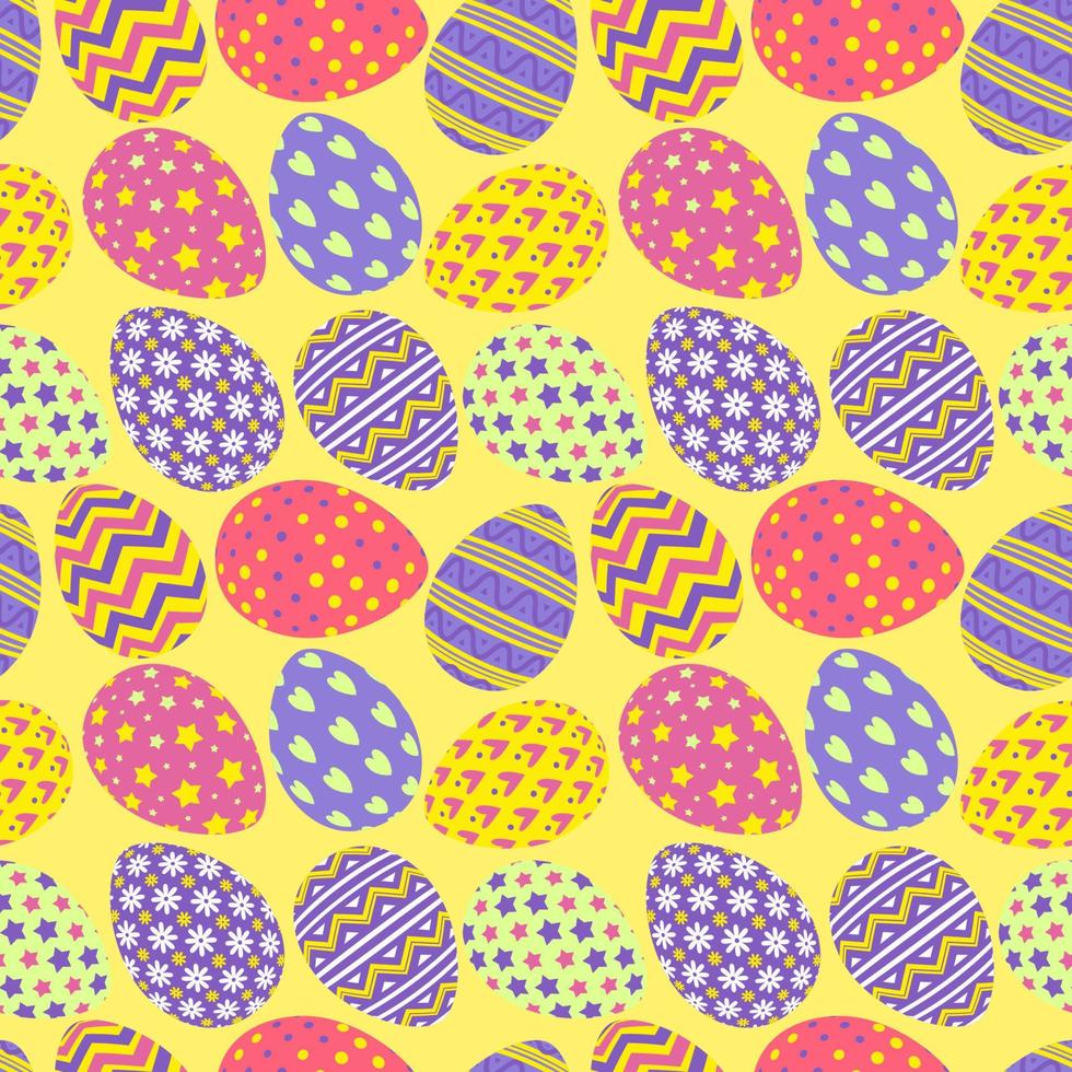 Happy easter eggs pattern colorful style with different pattern for promotion vector