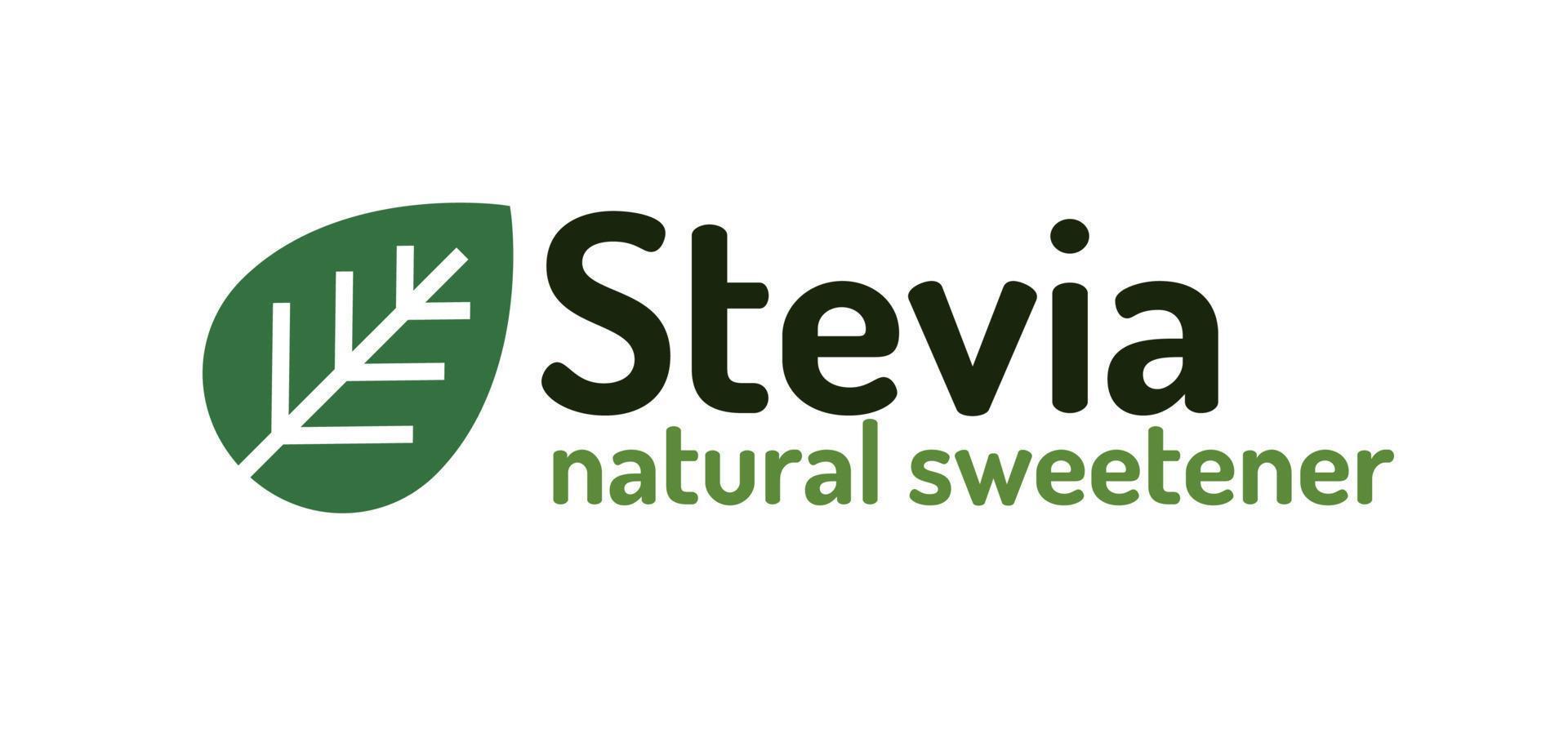 símbolo de hojas de stevia. sustituto del edulcorante orgánico natural de stevia vector