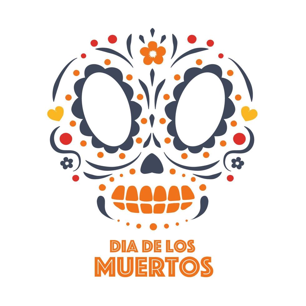 dia de muertos calaverita de azucar vector